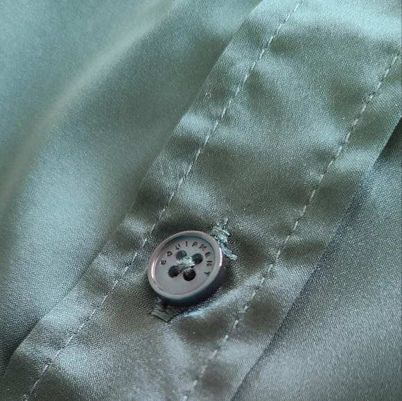 Equipment Polyester blouse women's sz.XXL green  button up breast pockets - Picture 11 of 16